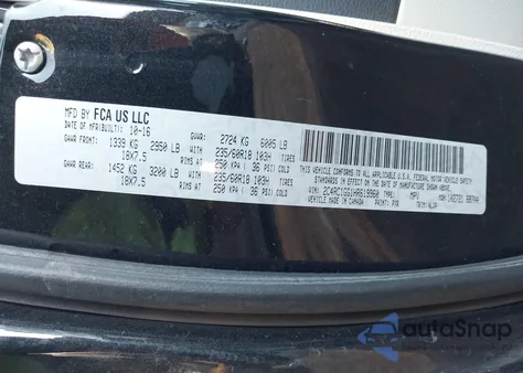 2017 Chrysler Pacifica Limited из США, поврежденный, VIN 2C4RC1GG1HR619960